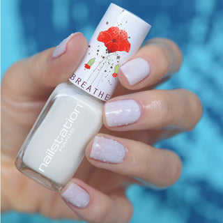 aura | Breathable and water permeable nail polish | Semi-transparent milky white